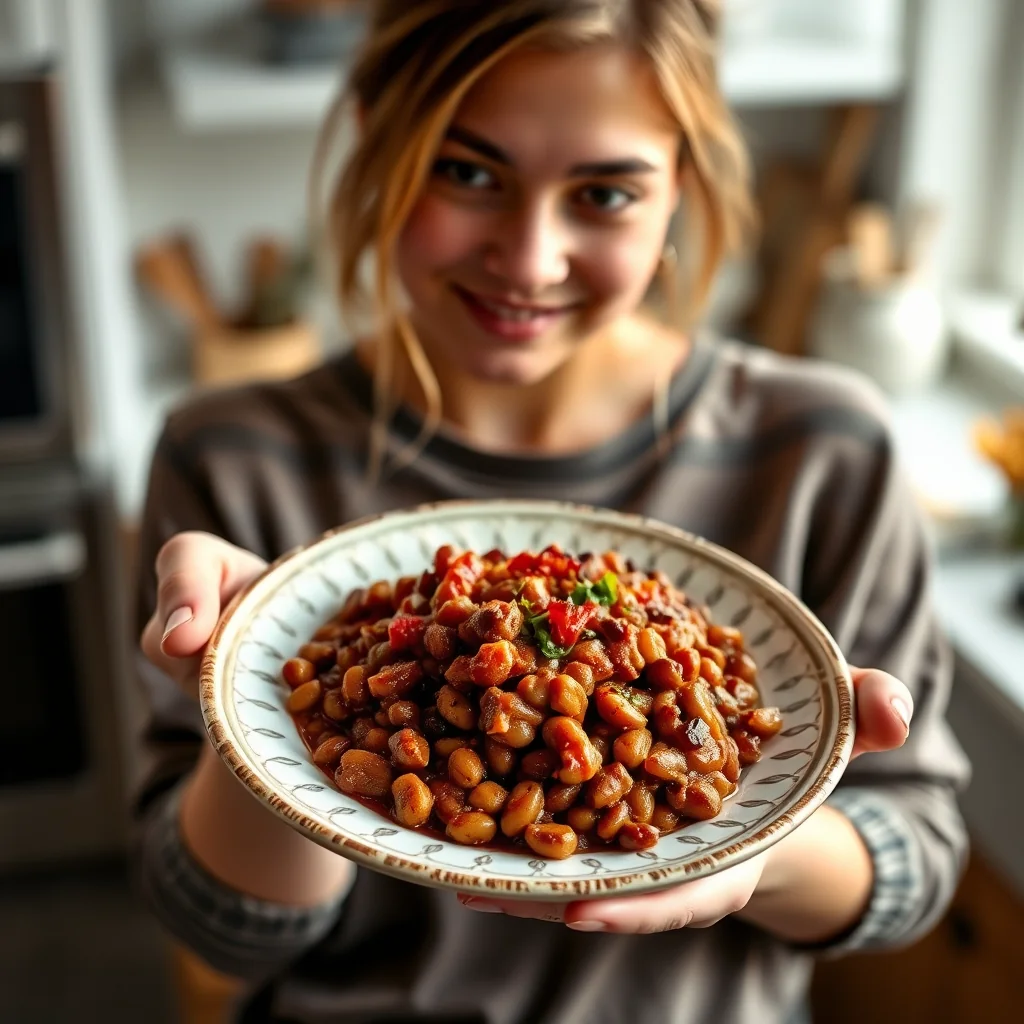 Baked Pinto Beans, Enchilada Style – vegetarian recipe