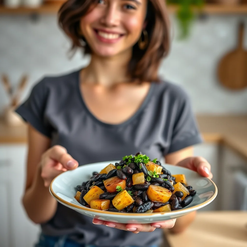 Baked Brazilian Black Beans with Plantain and Ginger – vegetarian recipe