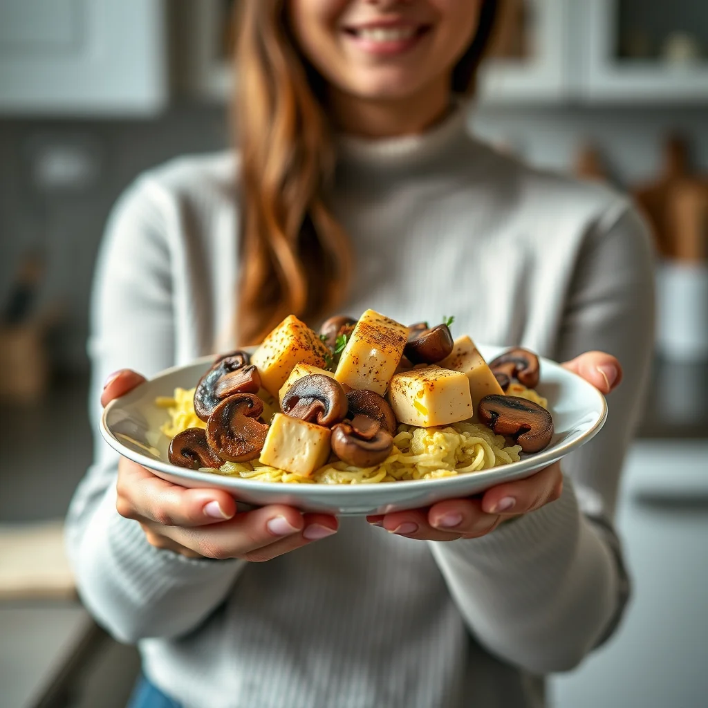 Scrambled Tofu with Mushrooms – vegetarian recipe