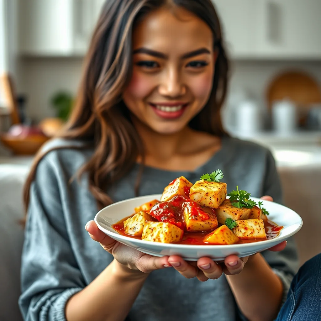 Spicy Ketchup-Braised Tofu – vegetarian recipe