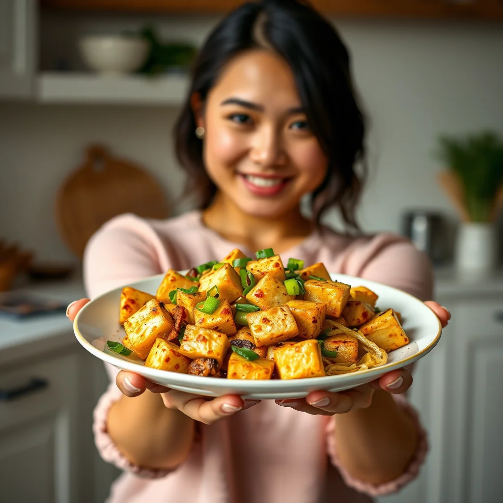 20-Minute Stir-Fried Tofu with Scallions – vegetarian recipe