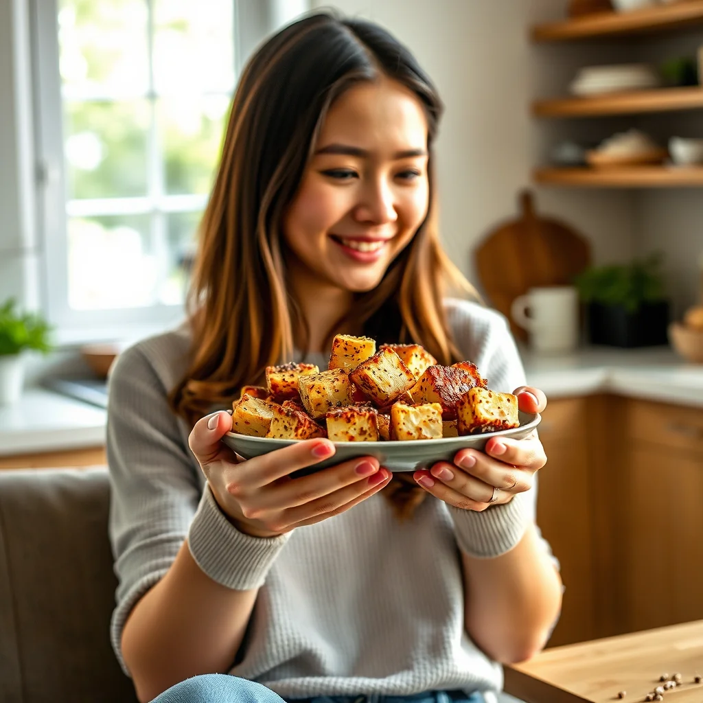 Crispy Tofu Croutons – vegetarian recipe