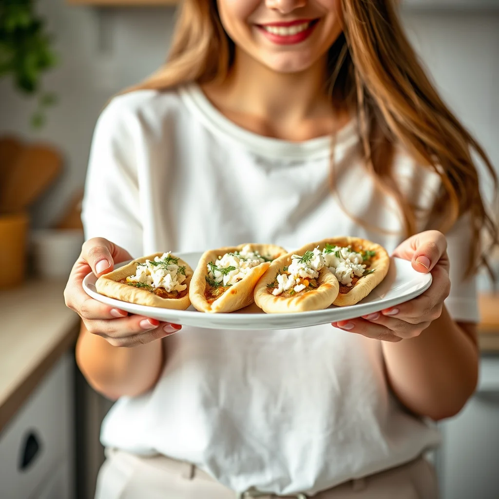 Mediterranean Feta and Dill Stuffed Pita Boats – vegetarian recipe
