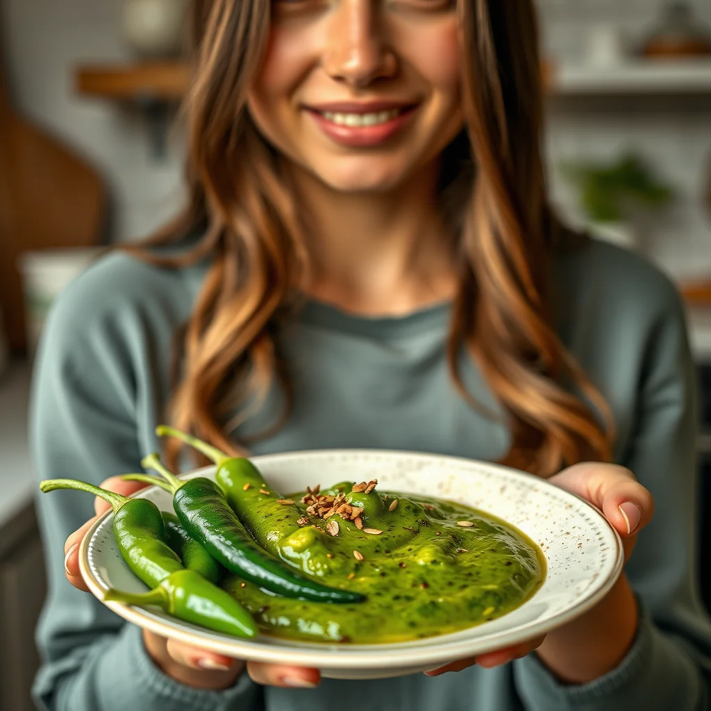 Vibrant Green Chile Sauce – vegetarian recipe