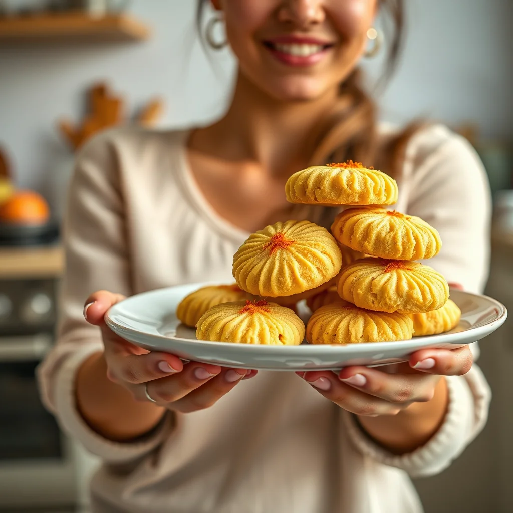 Golden Saffron & Orange Olive Oil Cookies – vegetarian recipe