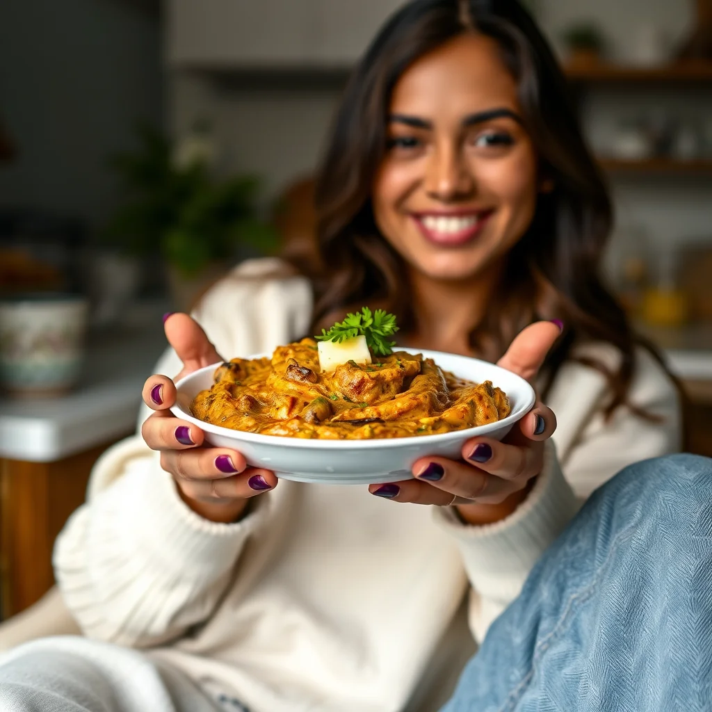 Spicy Curried Eggplant Dip (Baingan Bharta Style) – vegetarian recipe
