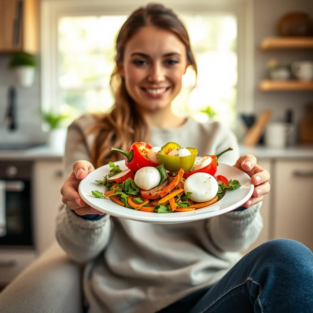 Roasted Pepper and Fresh Mozzarella Salad – vegetarian recipe