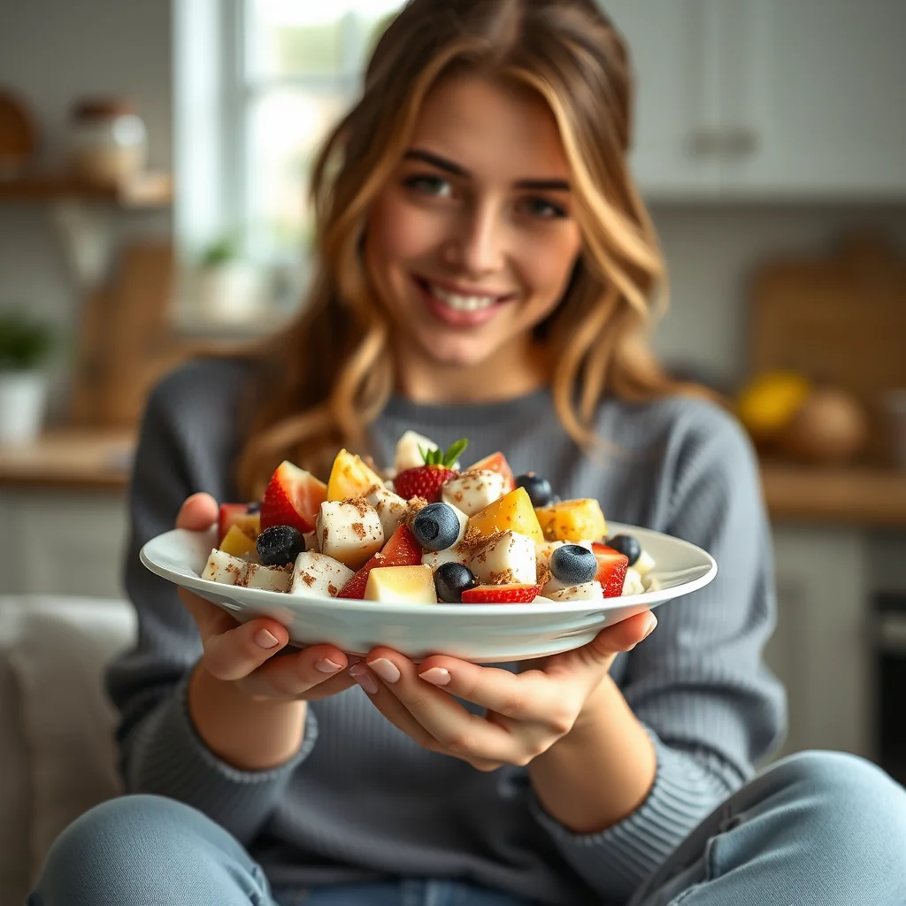 Creamy Honey-Cinnamon Yogurt Fruit Salad – vegetarian recipe