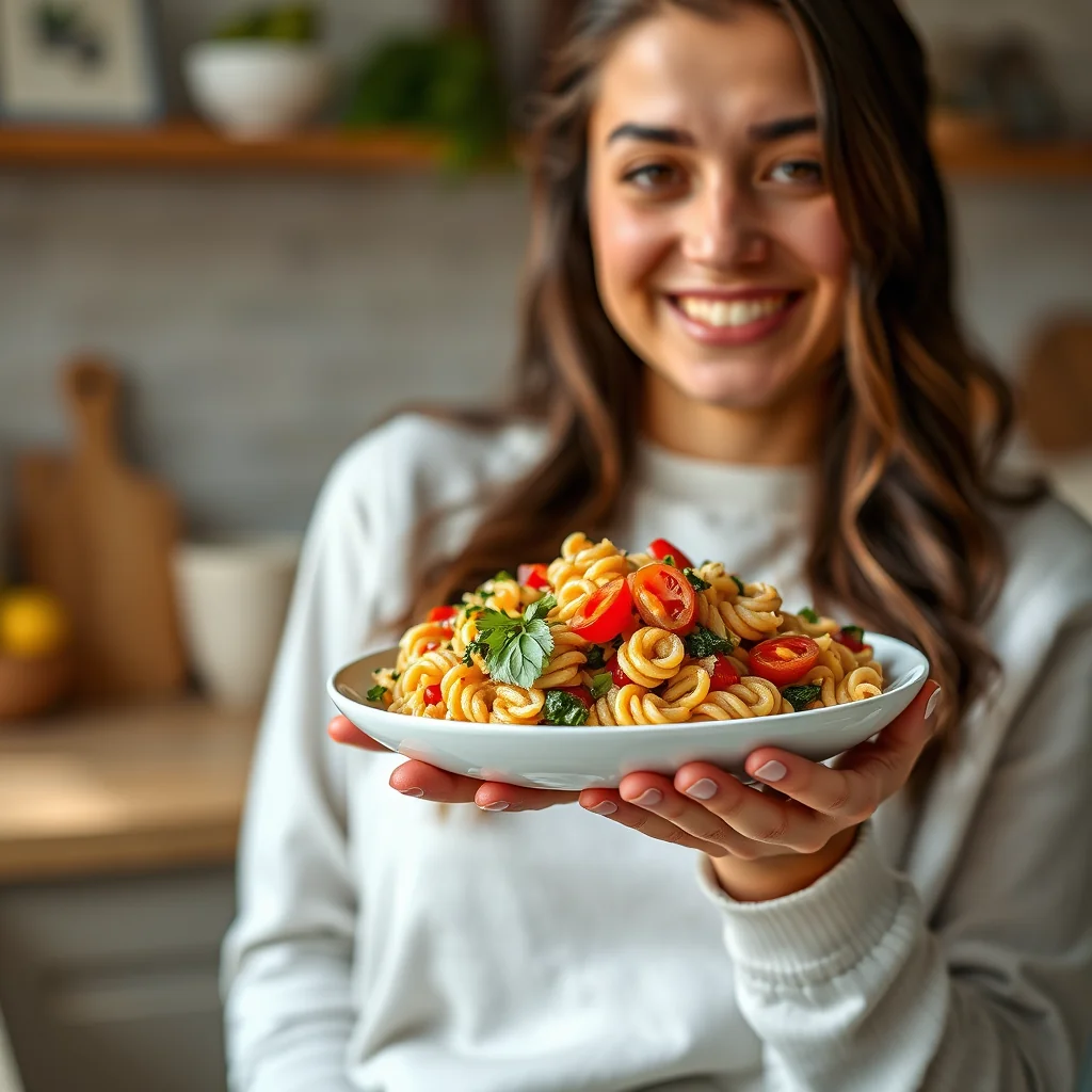 Vibrant Veggie Rotini Pasta Salad – vegetarian recipe