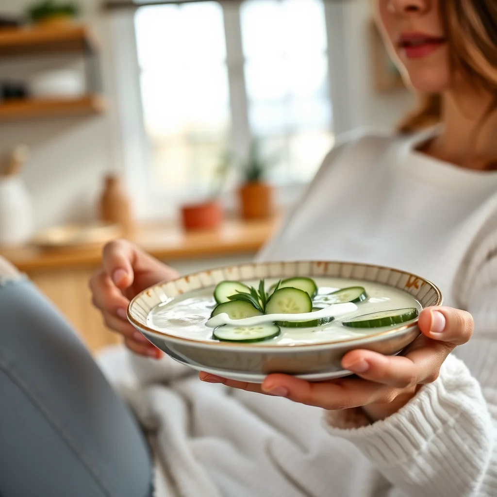 Chilled Turkish Cucumber and Yogurt Soup (Cacik) – vegetarian recipe
