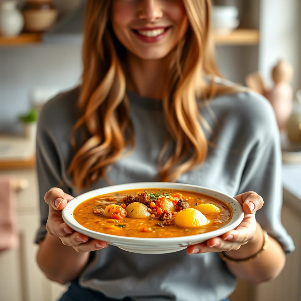 Golden Red Lentil and Potato Soup – vegetarian recipe