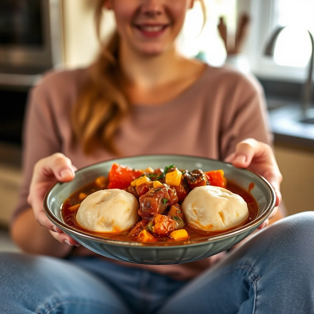 Hearty Vegetable Stew with Corn Dumplings – vegetarian recipe
