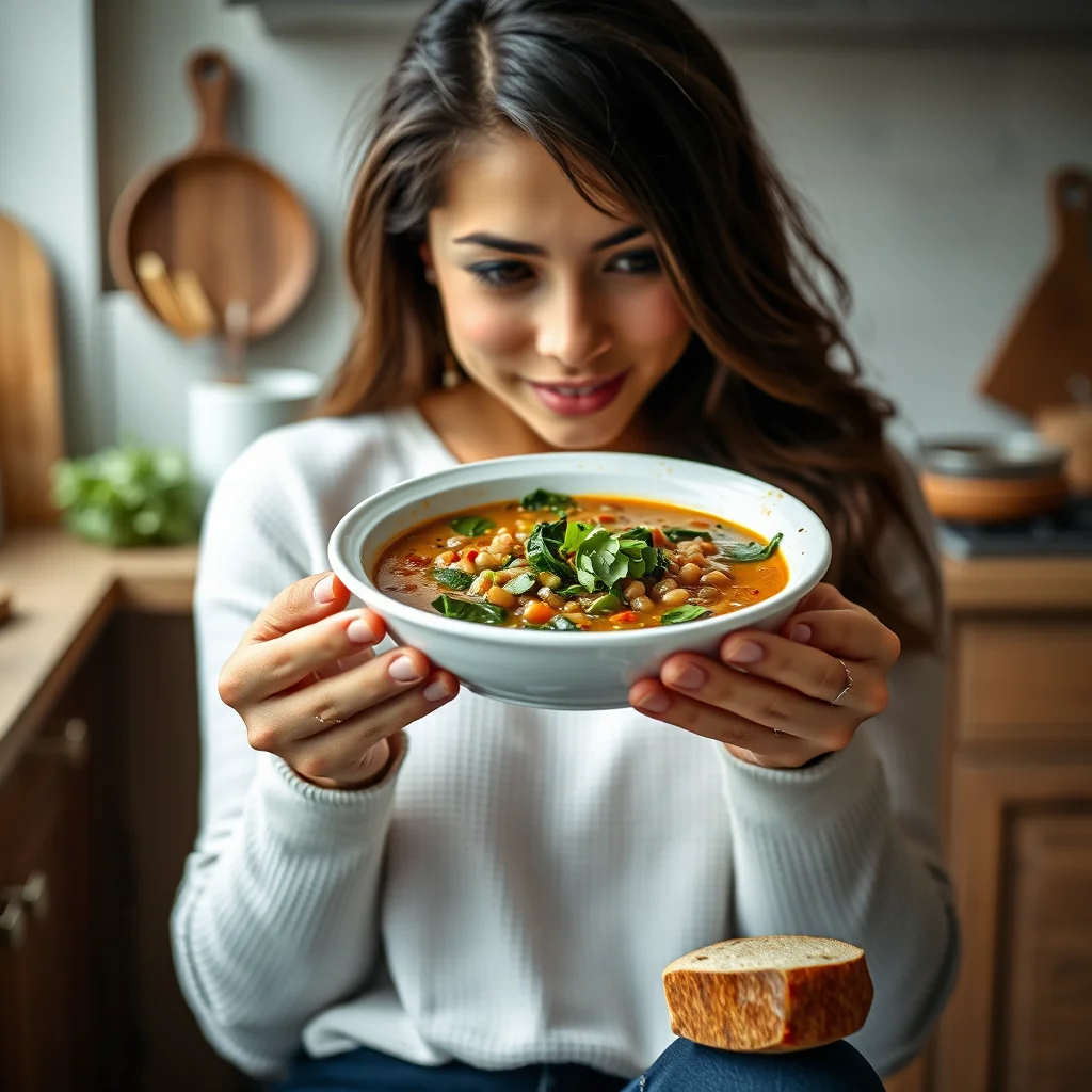Hearty Lentil and Spinach Soup – vegetarian recipe
