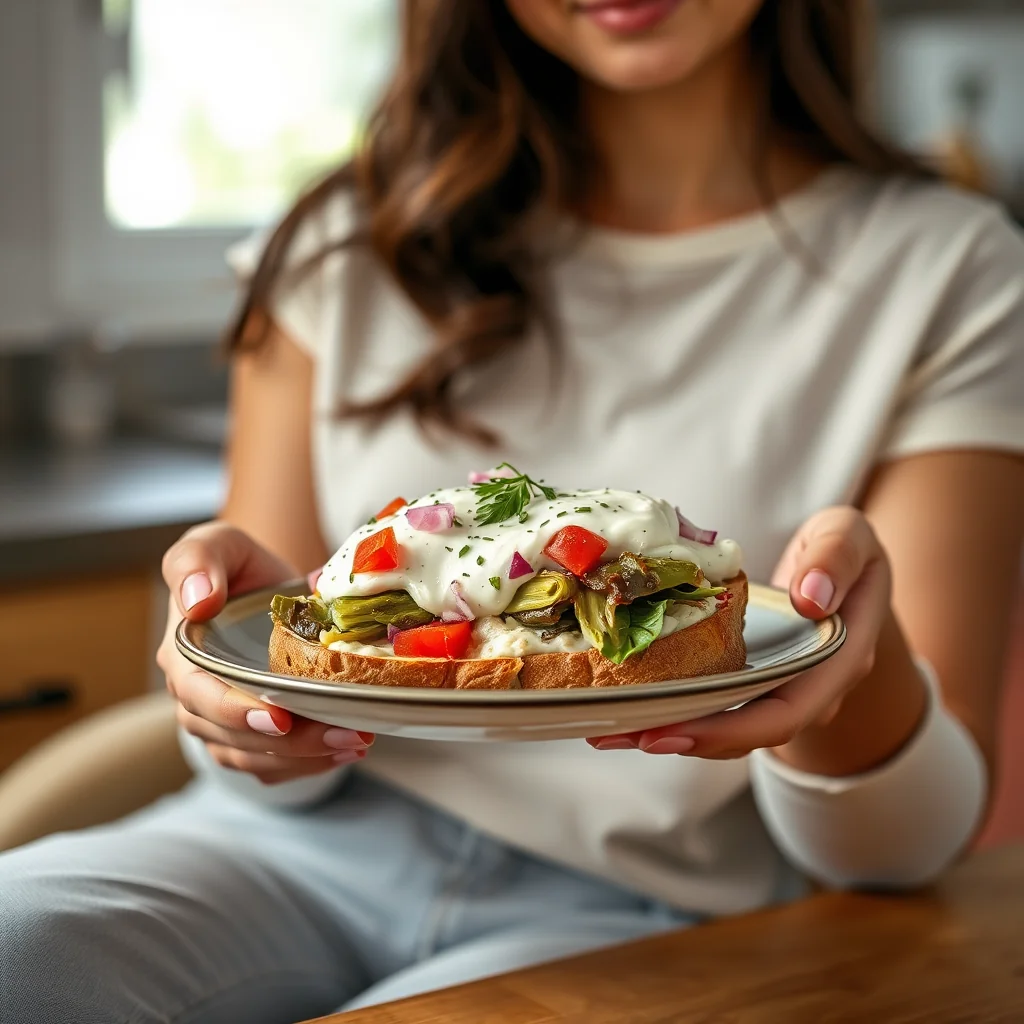 Creamy Open Artichoke Sandwich – vegetarian recipe