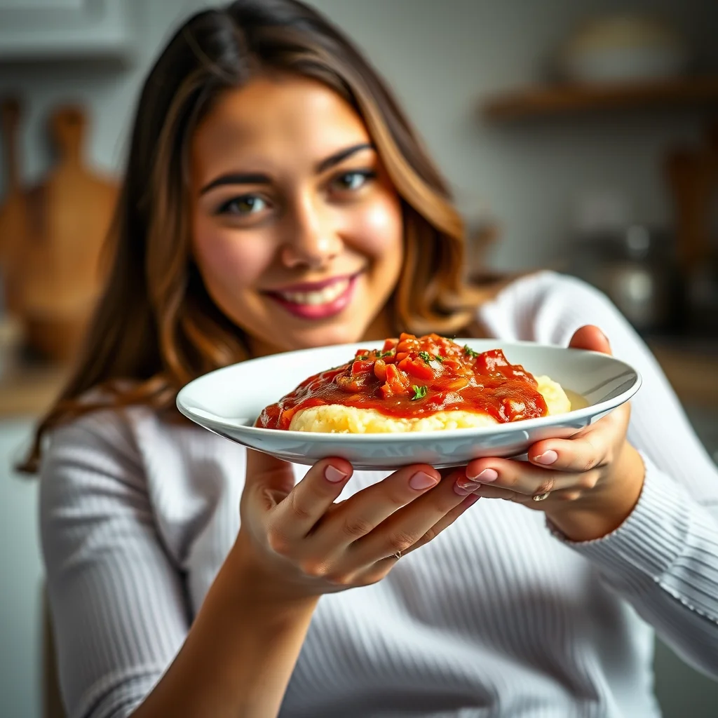 Creamy Polenta with Puttanesca-Style Sauce – vegetarian recipe