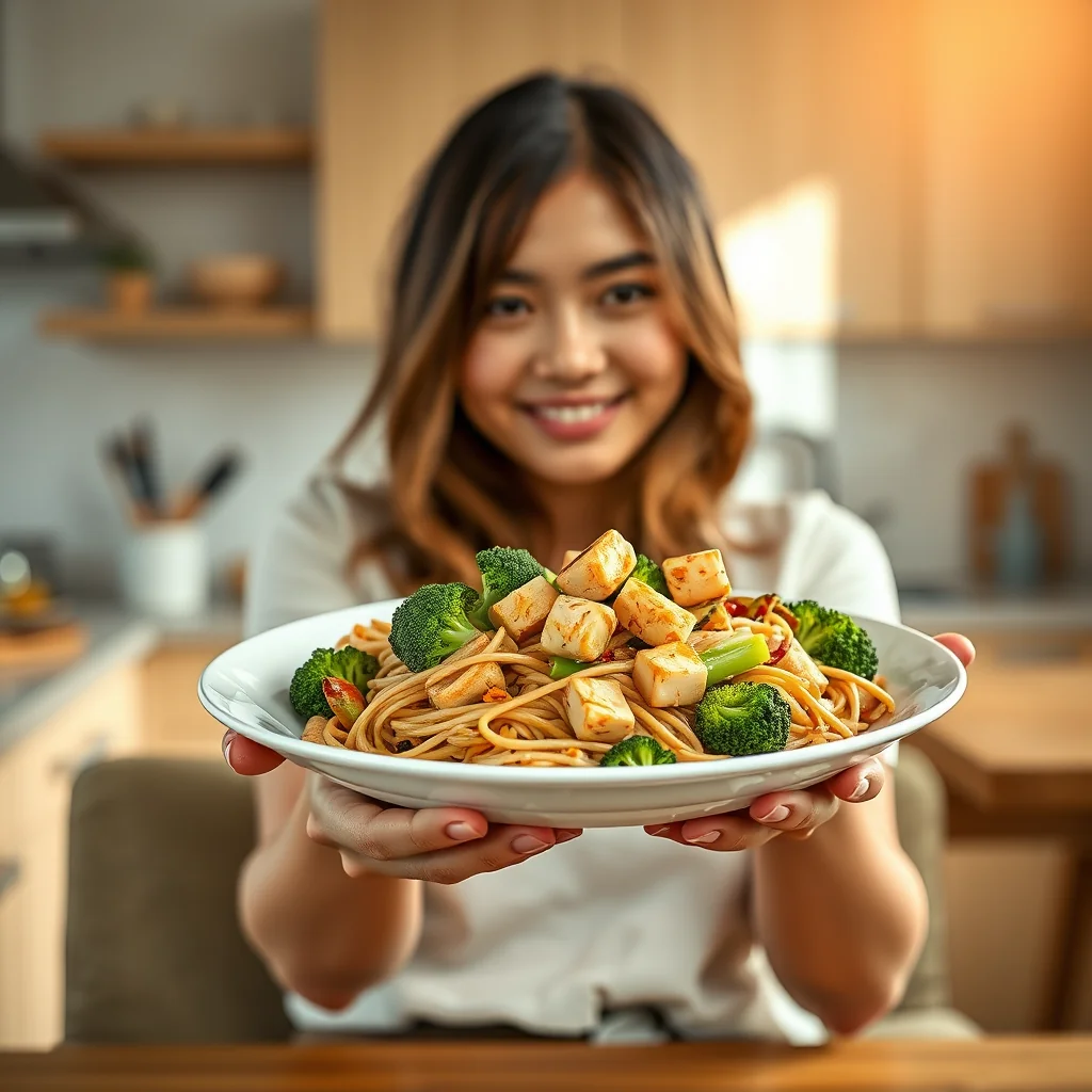 Tofu & Broccoli Noodle Stir-Fry – vegetarian recipe