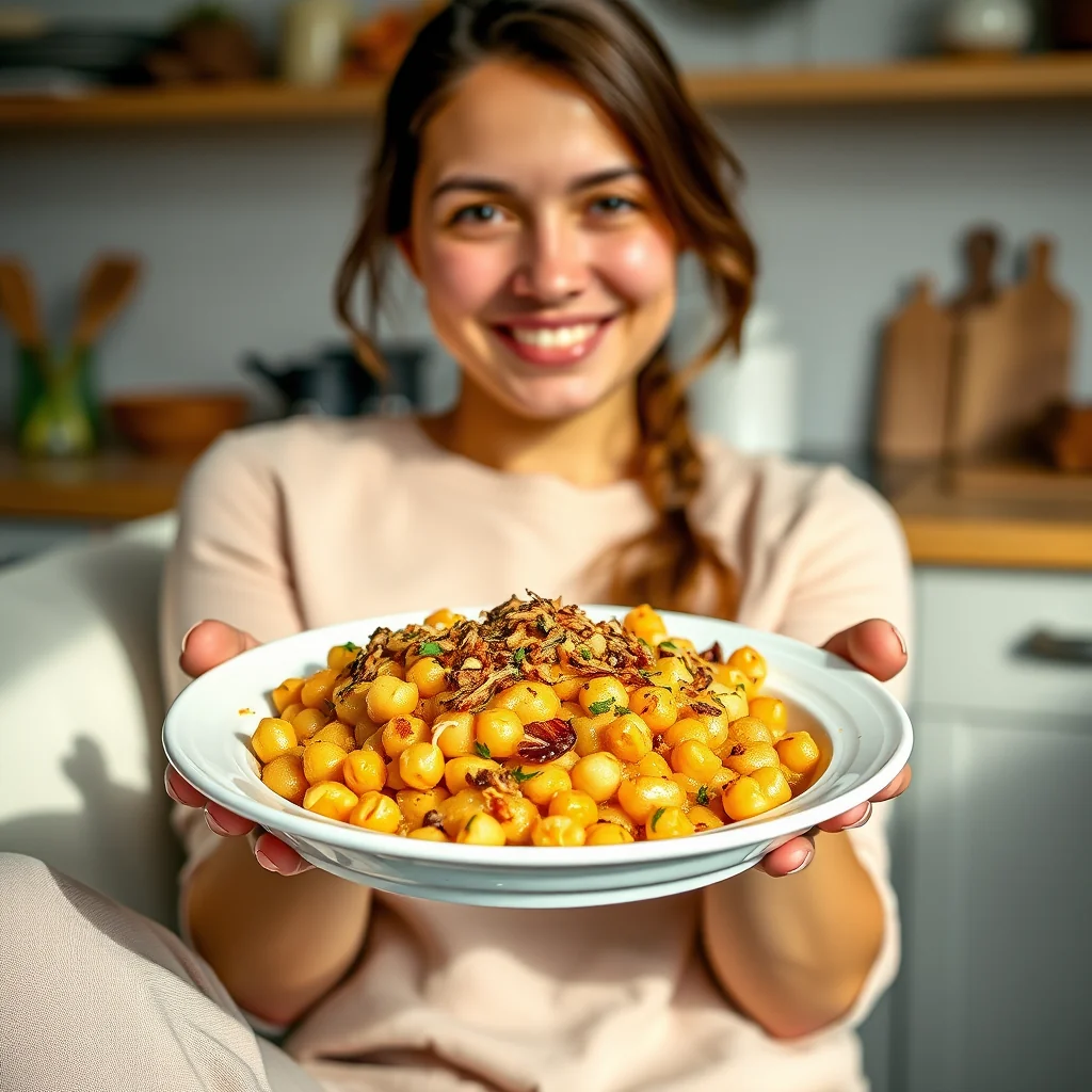 Rustic One-Pan Chickpea Casserole with Crispy Garlic Topping – vegetarian recipe