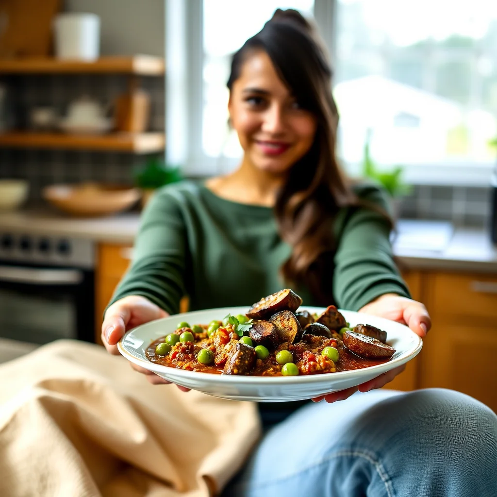 Spiced Eggplant & Pea Curry – vegetarian recipe