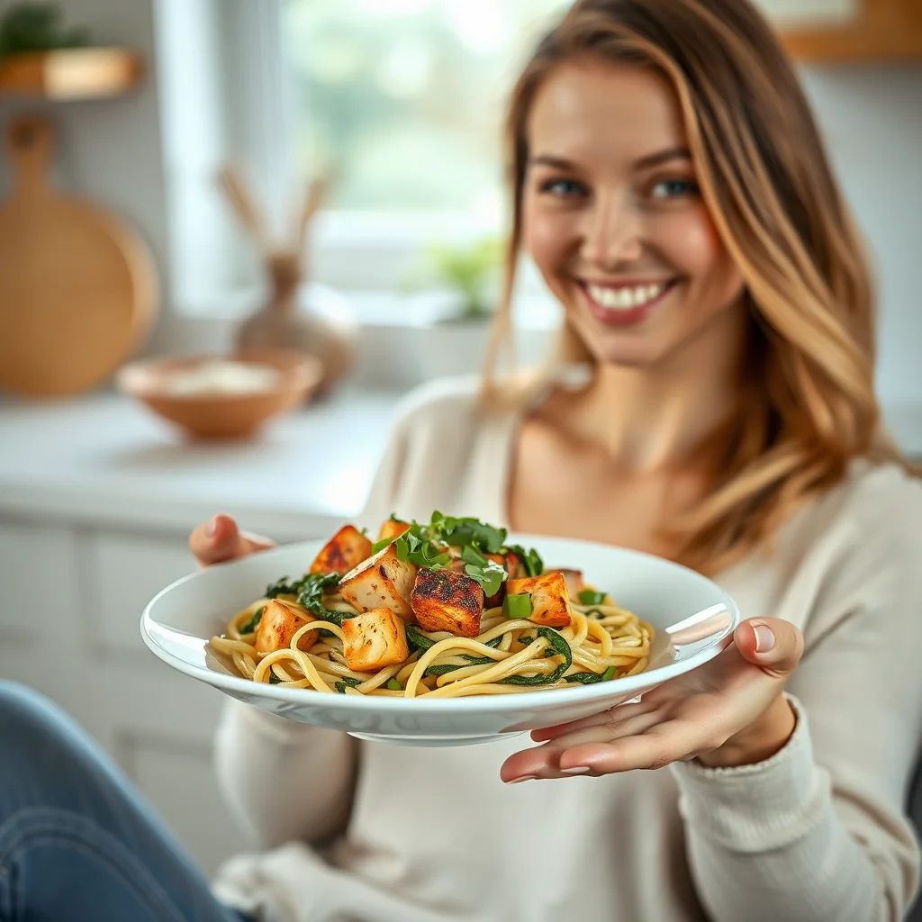 Spicy Tofu Fettuccine – vegetarian recipe