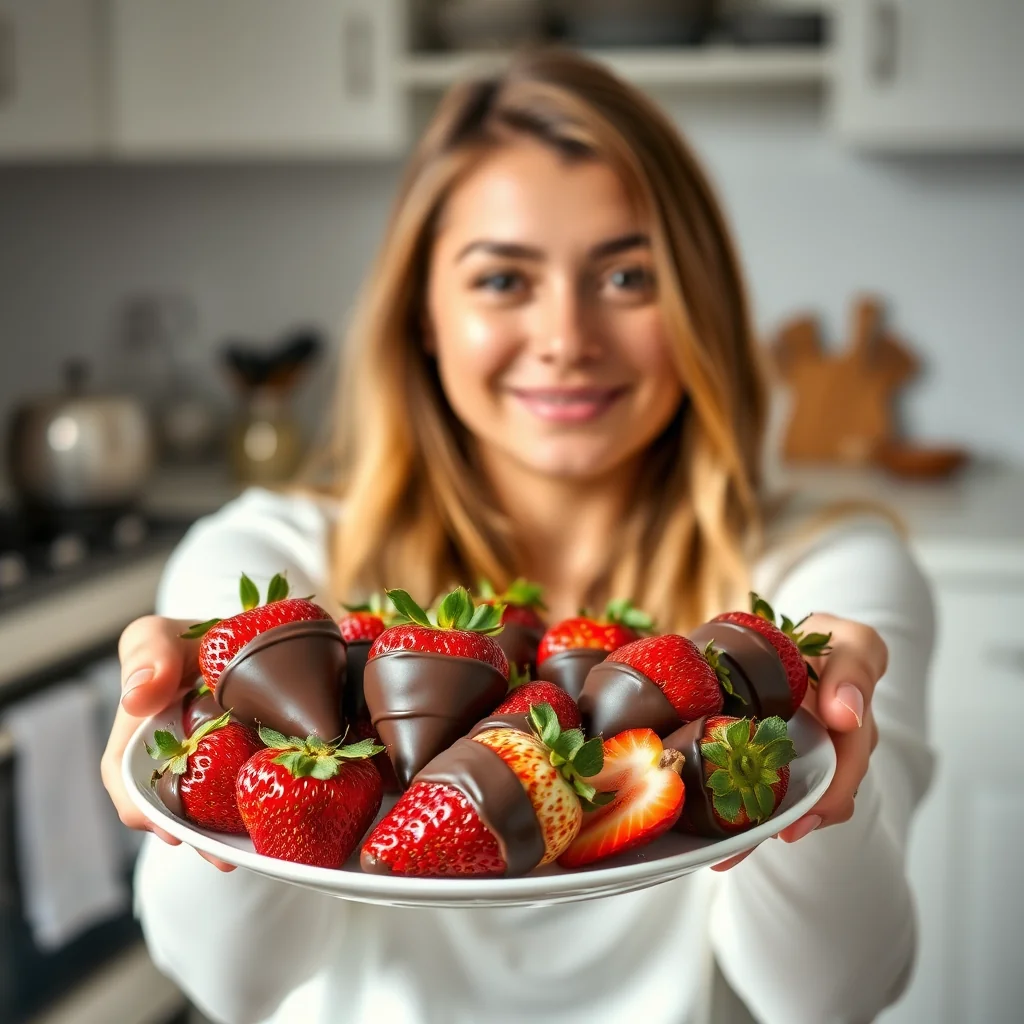 Simple Two-Ingredient Chocolate Dipped Strawberries – vegetarian recipe