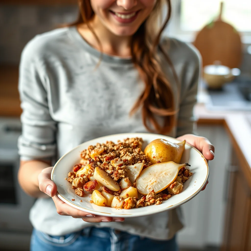 Pear and Apricot Crisp – vegetarian recipe