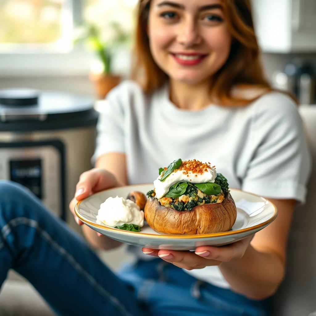 Instant Pot Stuffed Portobello Mushrooms – vegetarian recipe