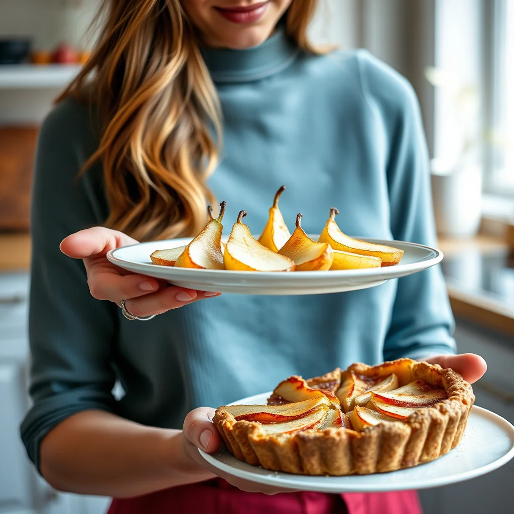 Honey-Glazed Pear Tart with Almond Crust – vegetarian recipe