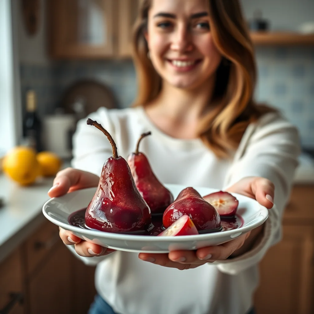 Red Wine Poached Pears – vegetarian recipe