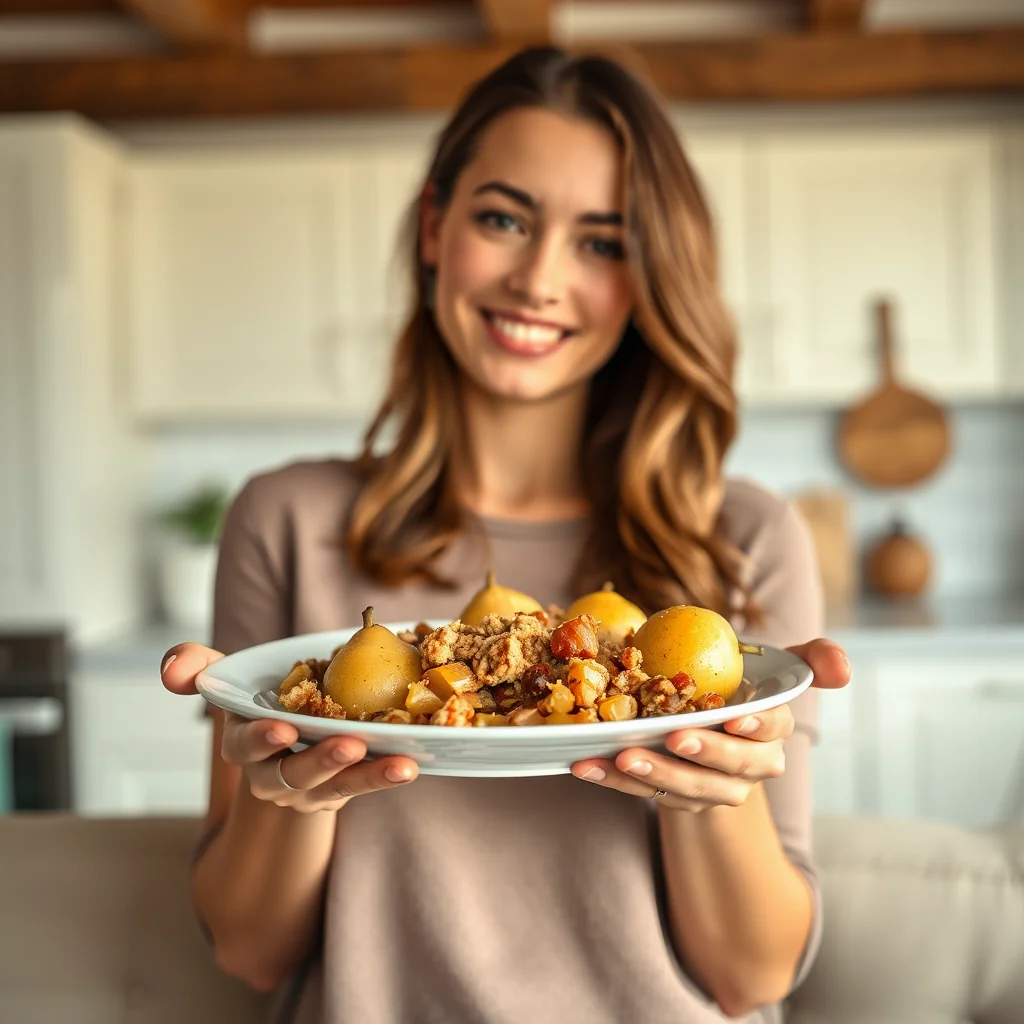 Pear and Apricot Crisp – vegetarian recipe