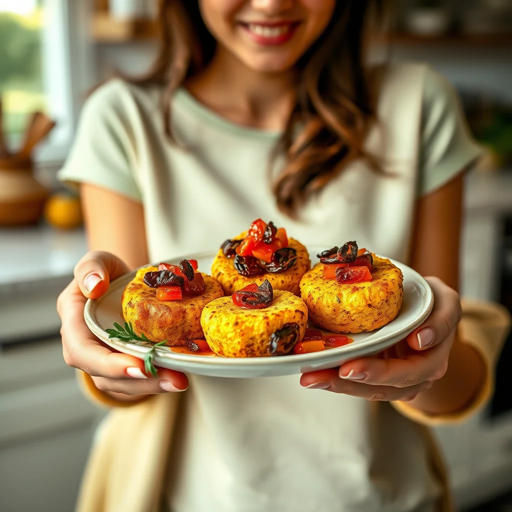 Crispy Polenta Bites with Tomato Topping – vegetarian recipe