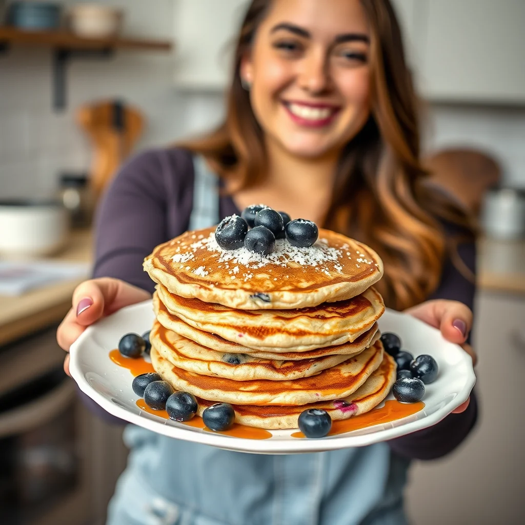 Fluffy Buckwheat Blueberry Pancakes – vegetarian recipe