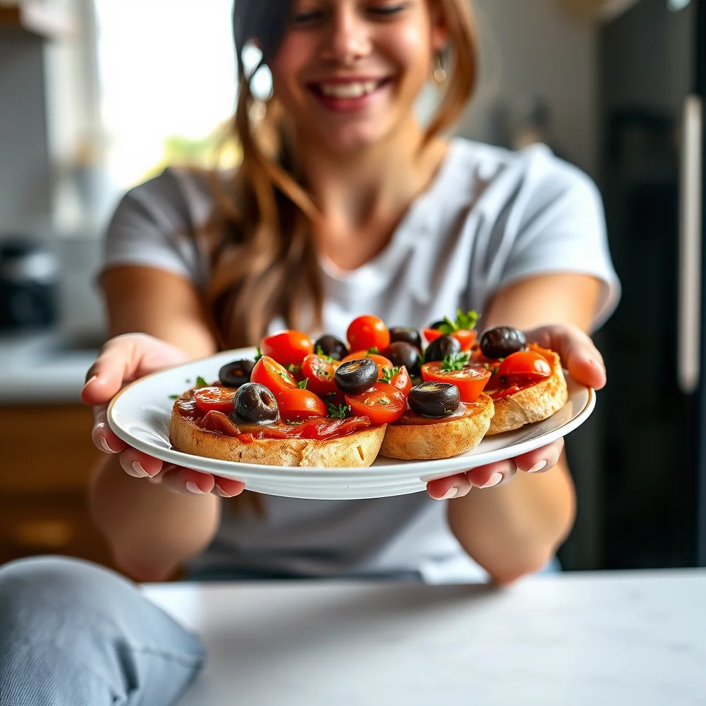 Classic Tomato and Olive Bruschetta – vegetarian recipe