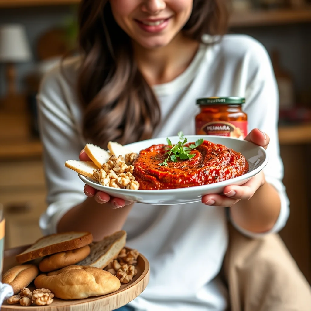 Roasted Red Pepper and Walnut Dip (Muhammara) – vegetarian recipe