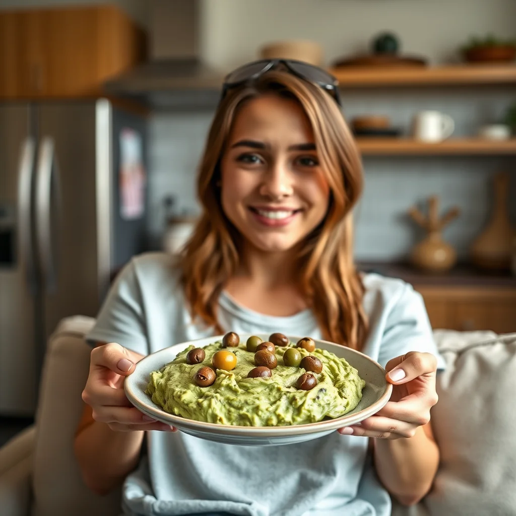 Green Olive and Edamame Dip (Guacamole Look-Alike) – vegetarian recipe