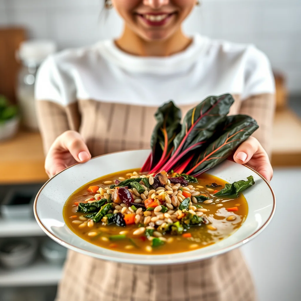 Rainbow Chard and Barley Soup – vegetarian recipe