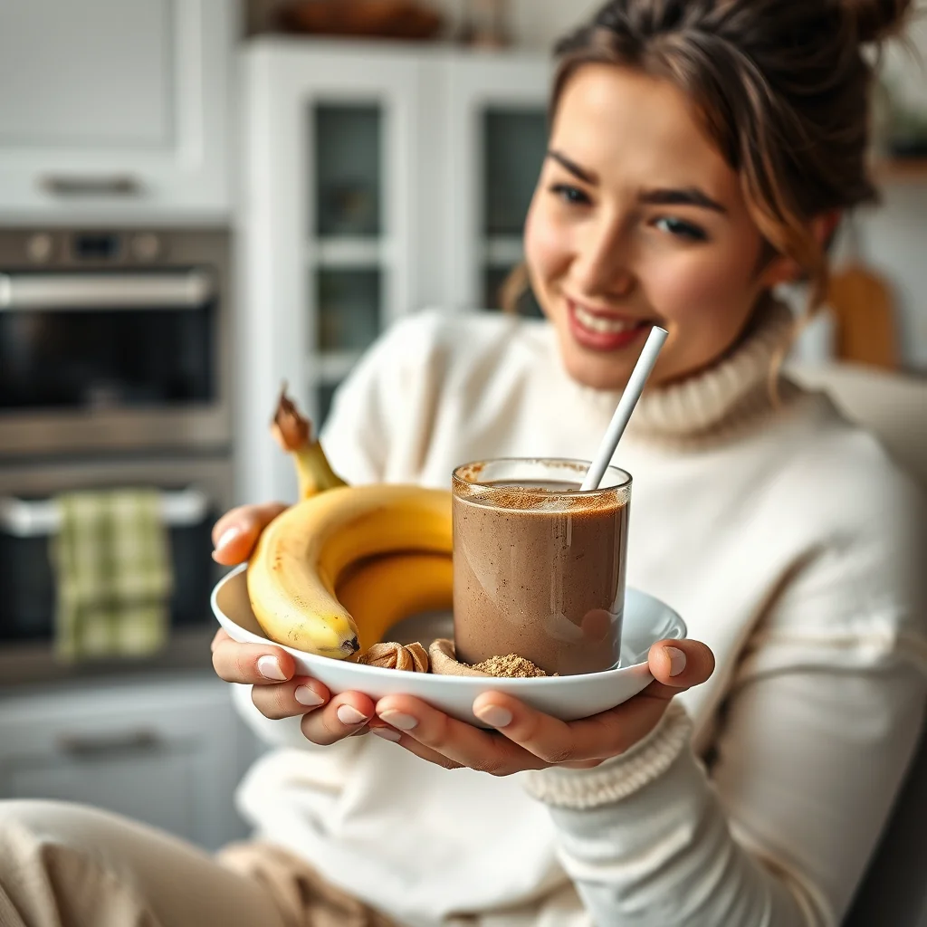 Carob Peanut Butter Banana Smoothie – vegetarian recipe