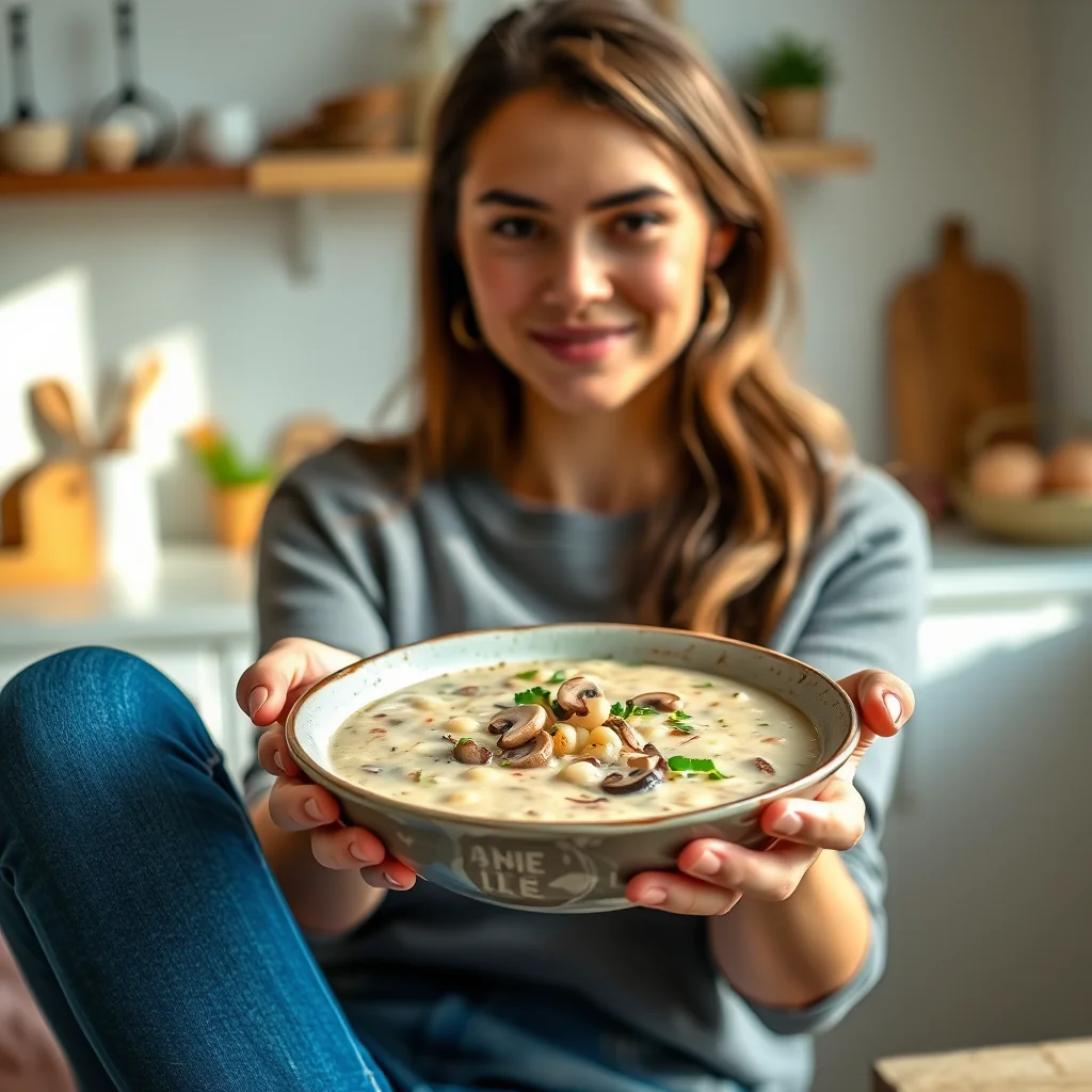 Creamy Mushroom & White Bean Soup – vegetarian recipe
