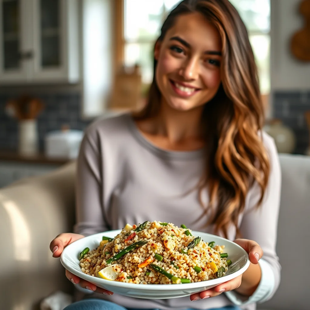 Lemony Quinoa Salad with Roasted Asparagus – vegetarian recipe