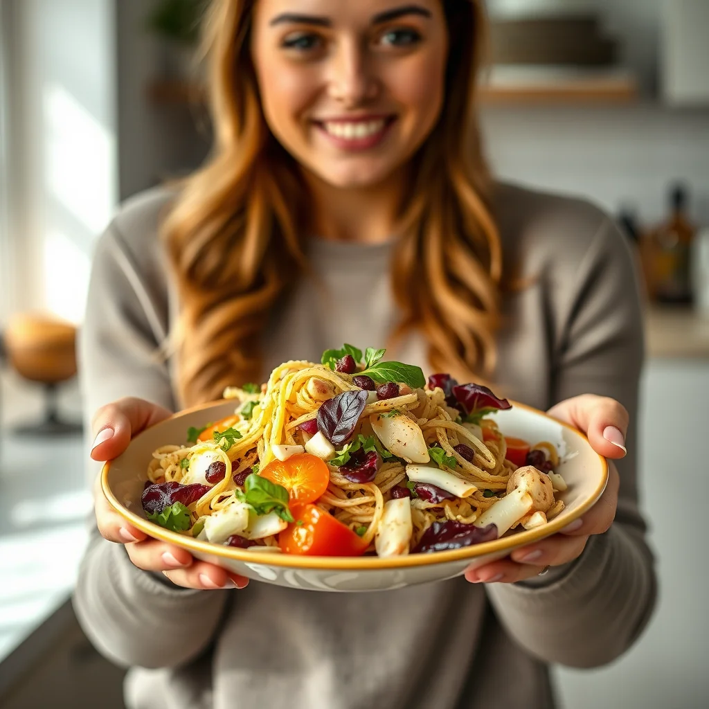 Fennel and Radicchio Pasta Salad with Orange Vinaigrette – vegetarian recipe