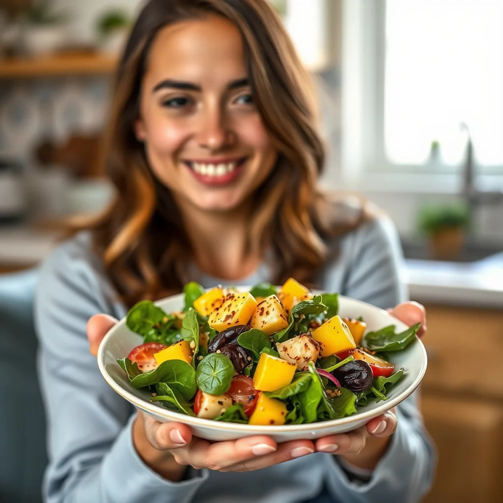 Vibrant Spinach and Mango Salad with Sesame-Tahini Dressing – vegetarian recipe