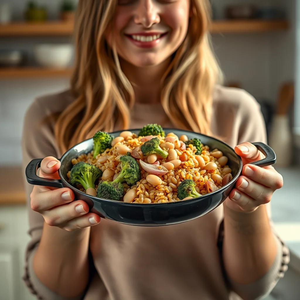 One-Pan Barley with Broccoli and White Beans – vegetarian recipe