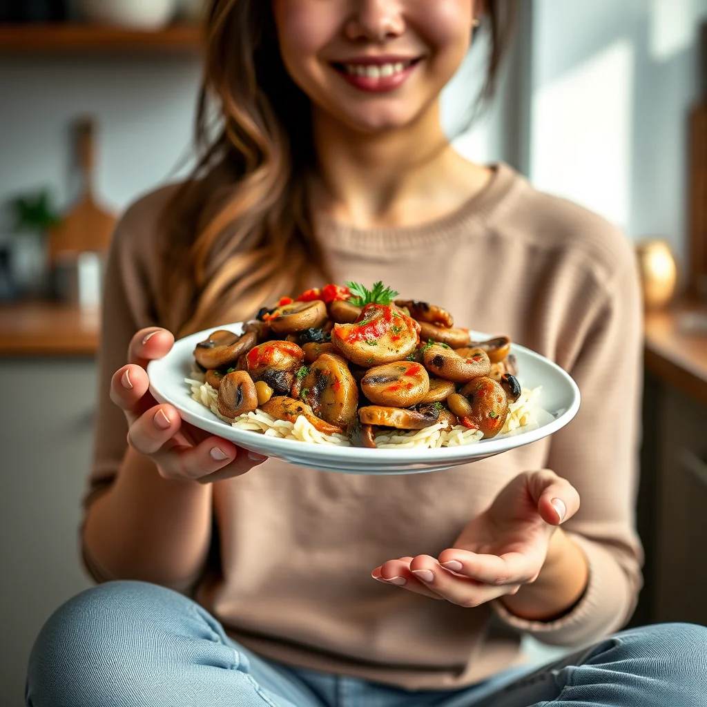 Savory Seitan and Mushroom Sauté – vegetarian recipe