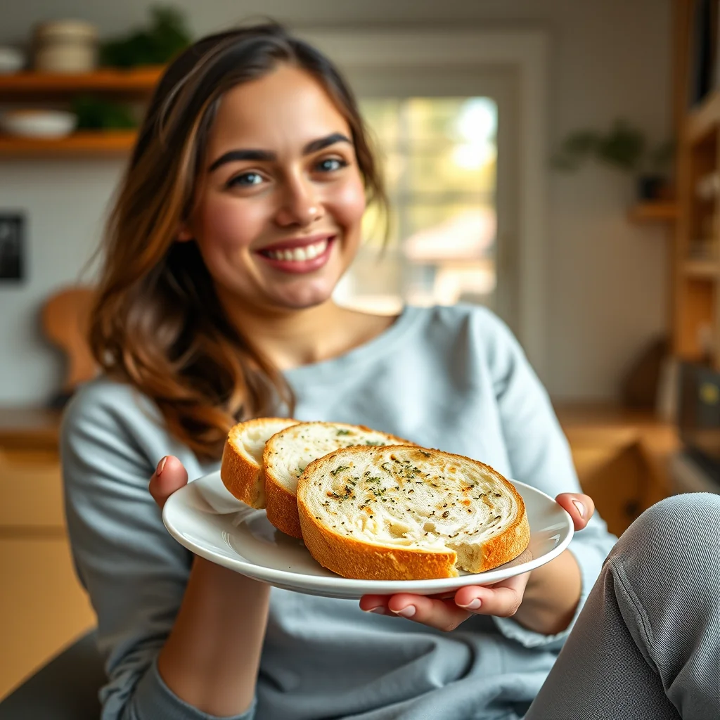 Simple 3-Ingredient Vegan Garlic Bread – vegetarian recipe