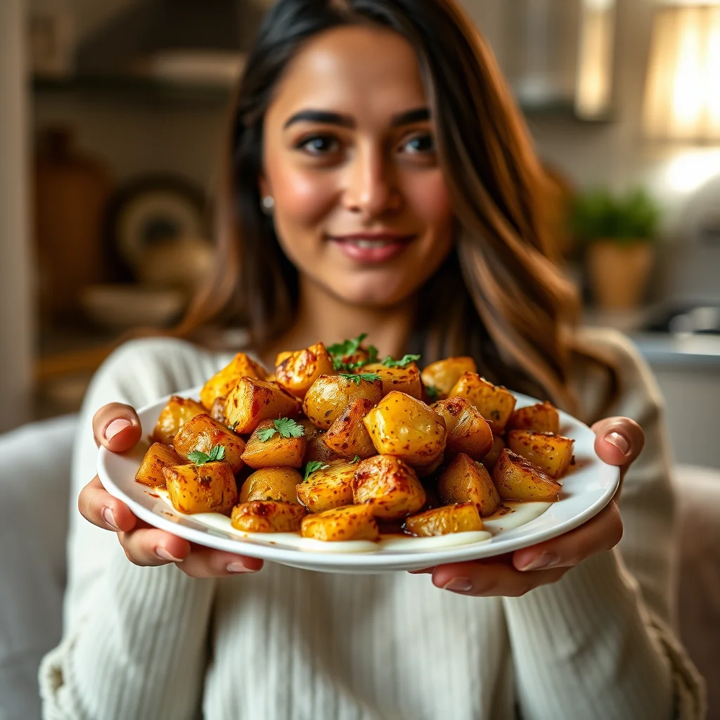 Signature Aloo Dum (Deep-Fried Potatoes in Spiced Yogurt Bro – vegetarian recipe