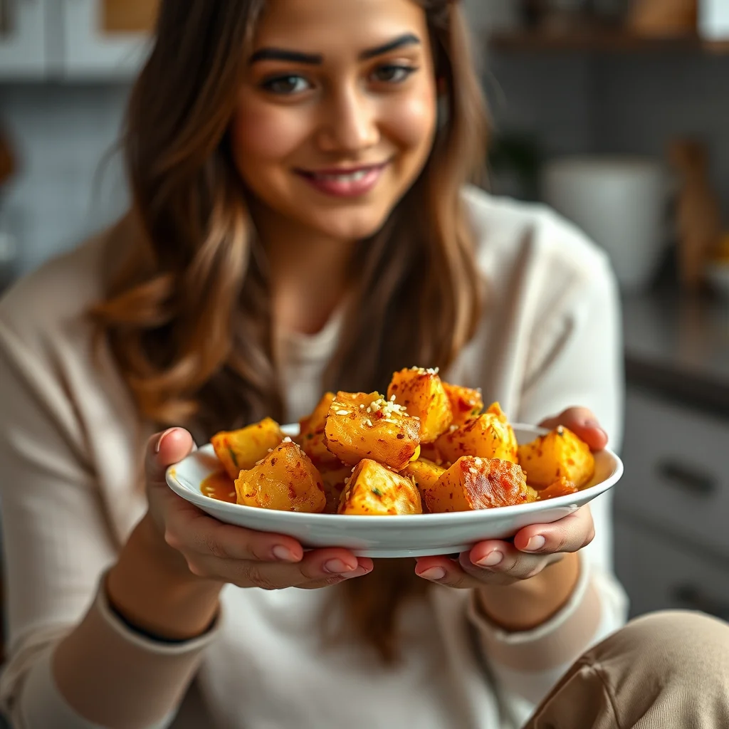 Gobhi Aloo Dum (Deep-Fried Cauliflower and Potatoes in Spice – vegetarian recipe