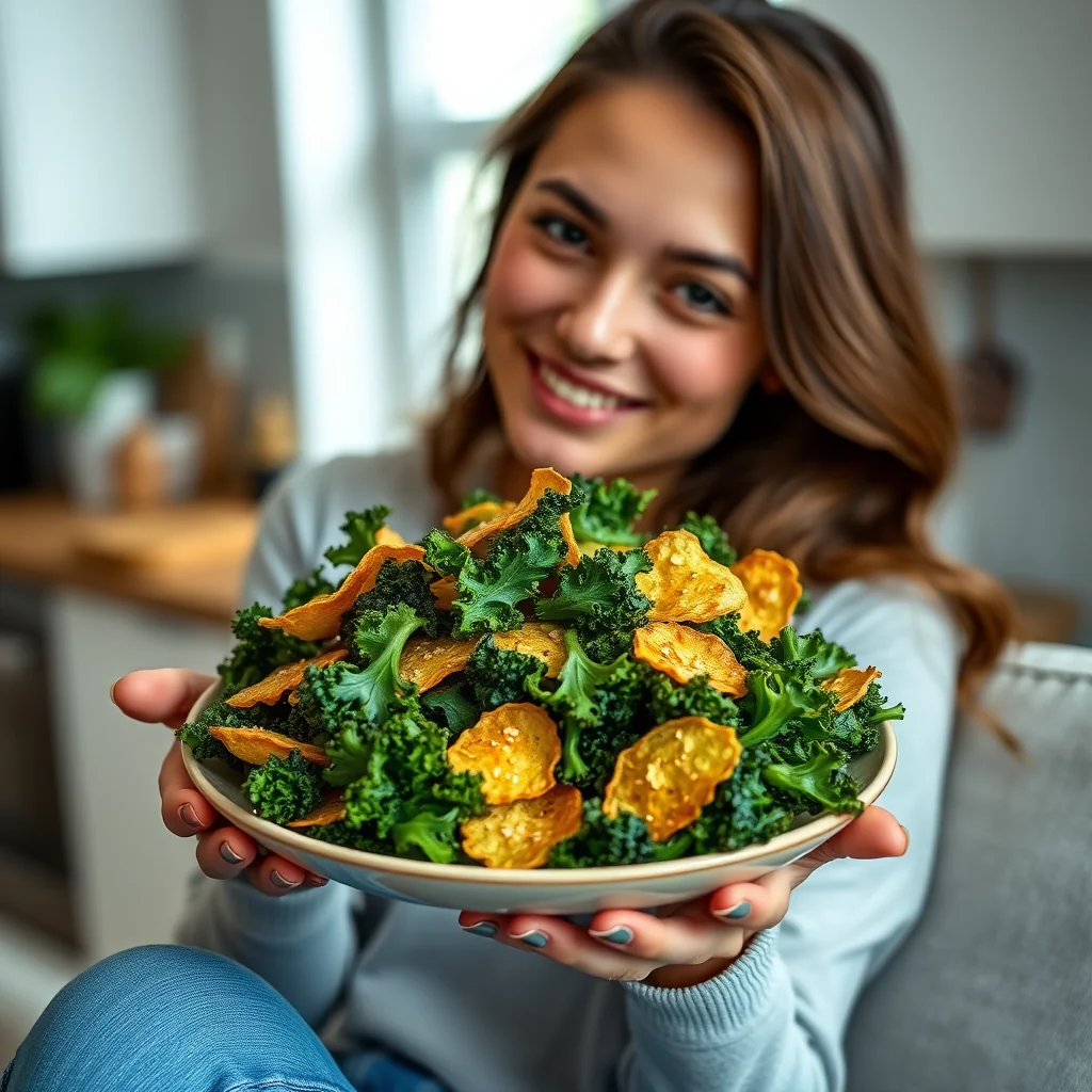 Healthy, Cheesy, & Crispy Kale Chips – vegetarian recipe