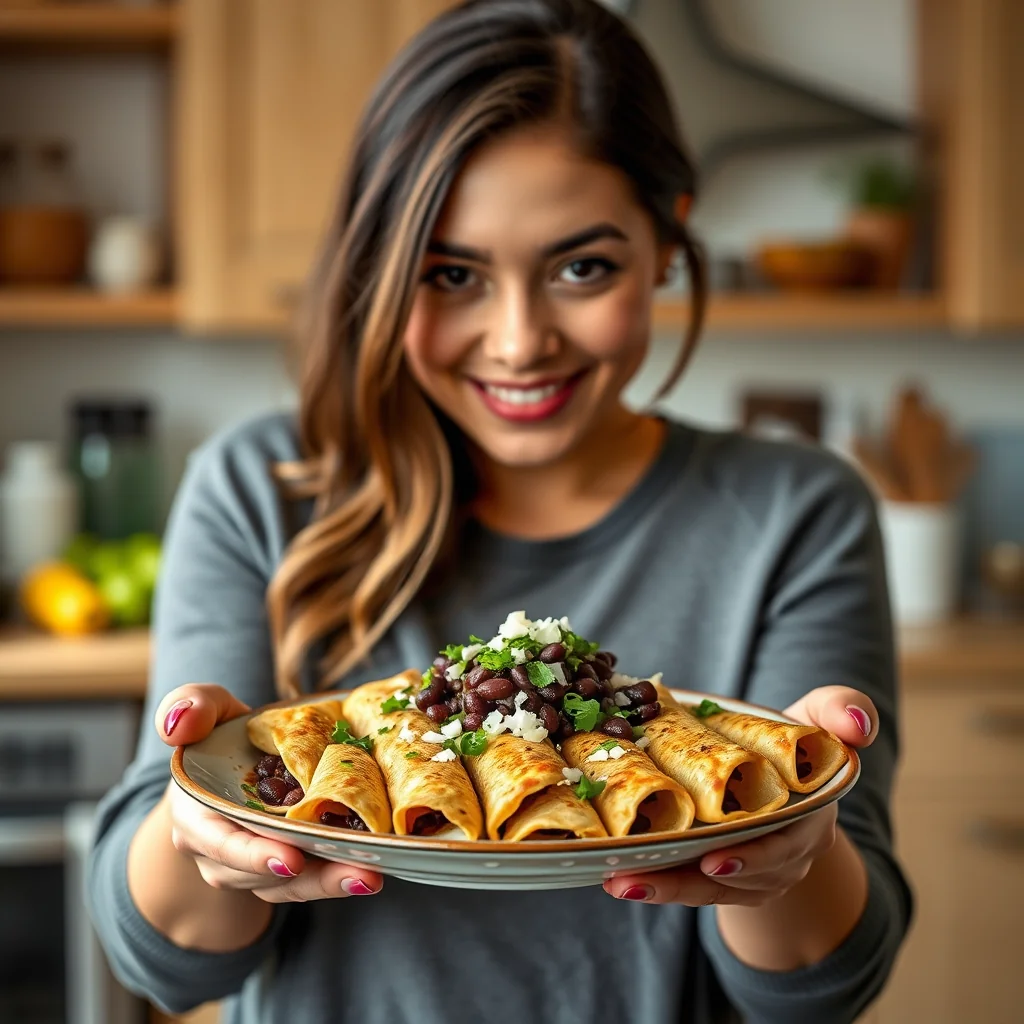 Baked Black Bean Taquitos – vegetarian recipe