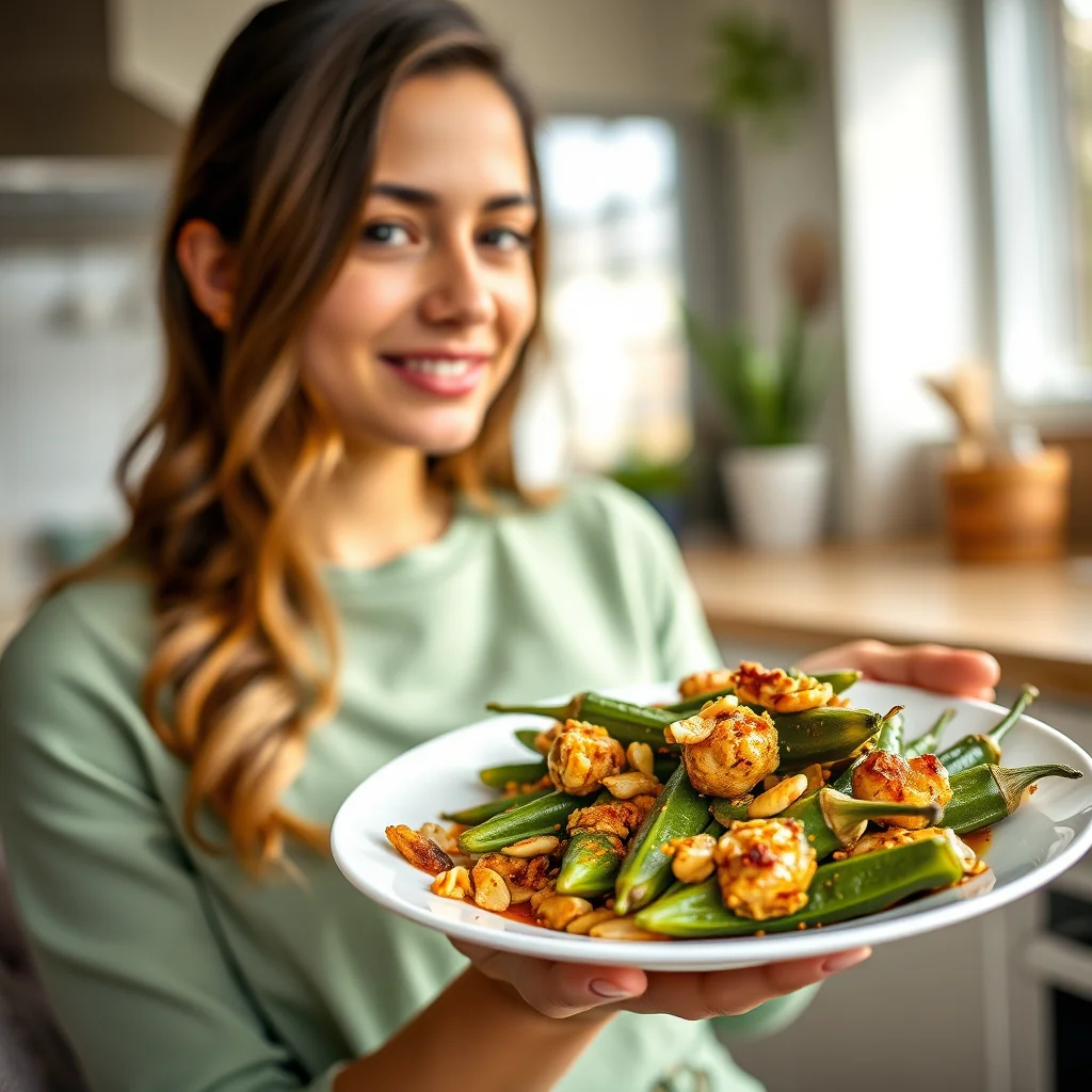 Spicy Peanut Stuffed Okra (Bharwa Bhindi) – vegetarian recipe