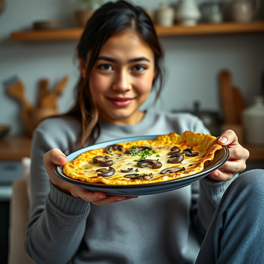 Cheese and Mushroom Frittata – vegetarian recipe