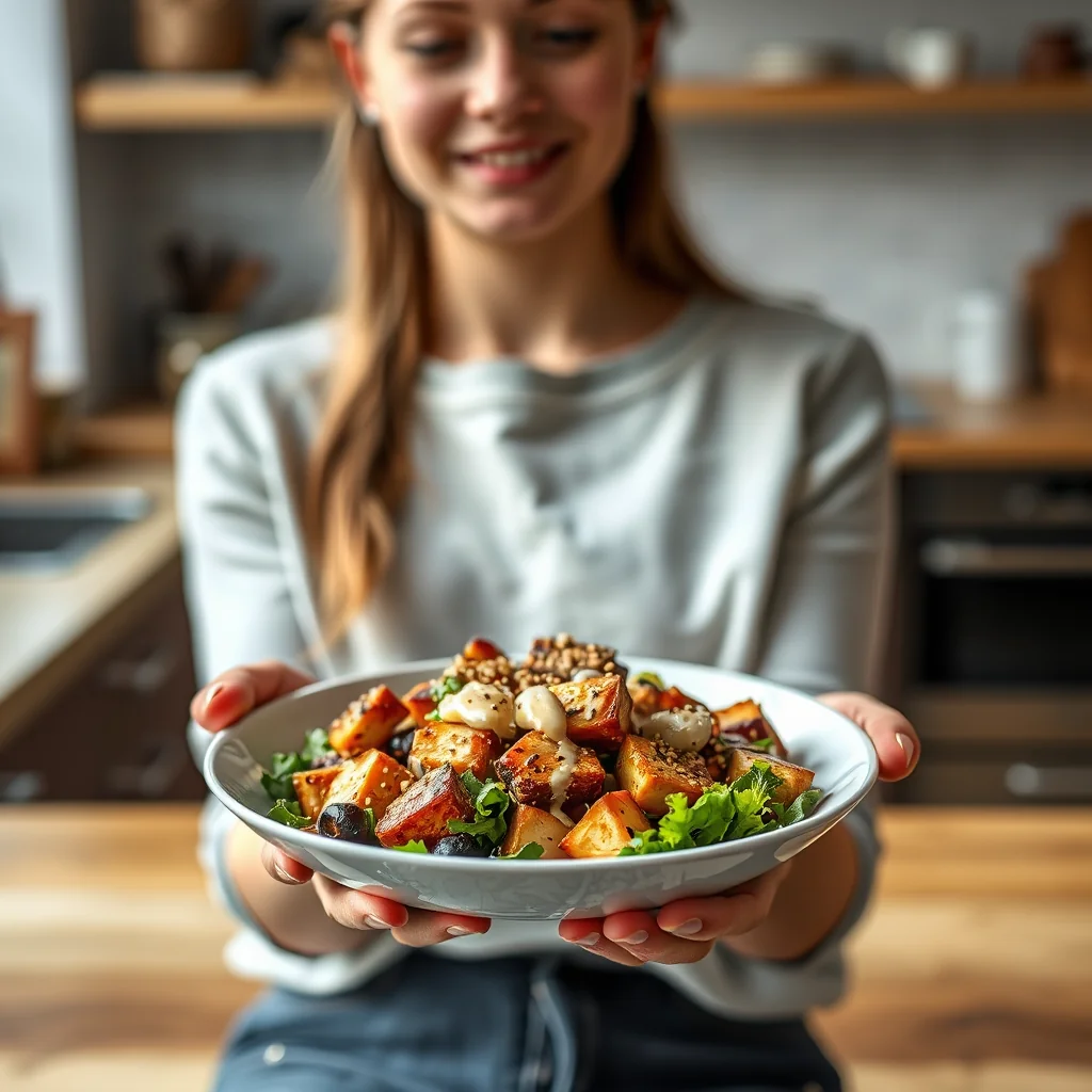 Japanese-Inspired Teriyaki Tofu Salad with Sesame Dressing – vegetarian recipe